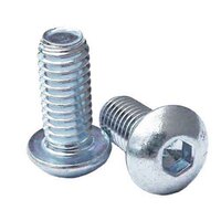 BSCS612Z #6-32 X 1/2" Button Socket Cap Screw, Coarse, Alloy, Zinc